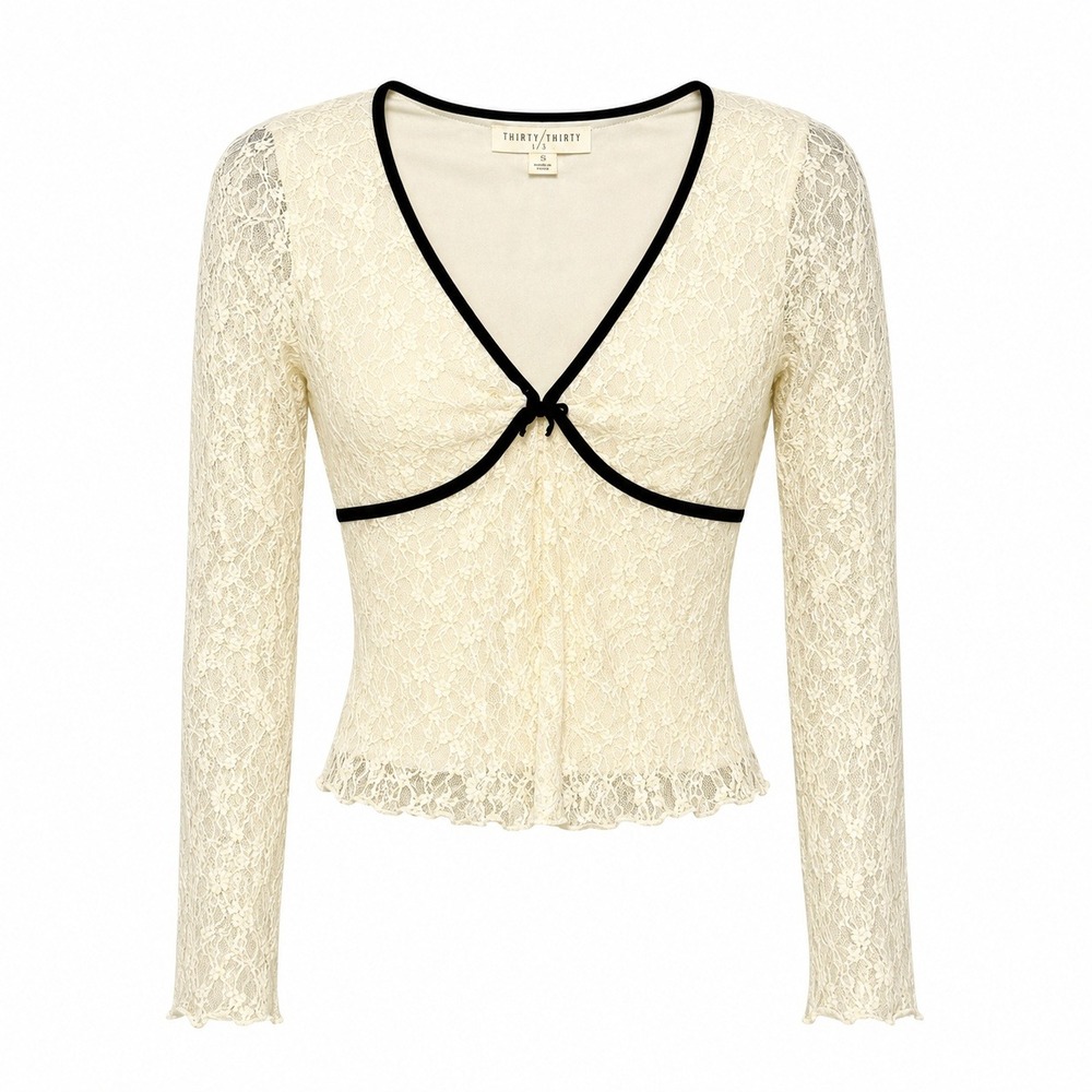 Y2K Lace Babydoll Coquette Top Womens Size S Victoriancore Whimsical Soft Girl